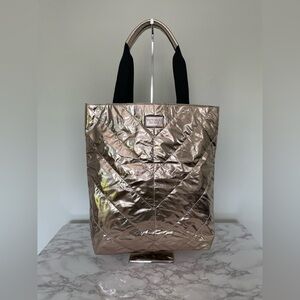 Victoria's Secret Tote Rose Gold Metallic Puffer
